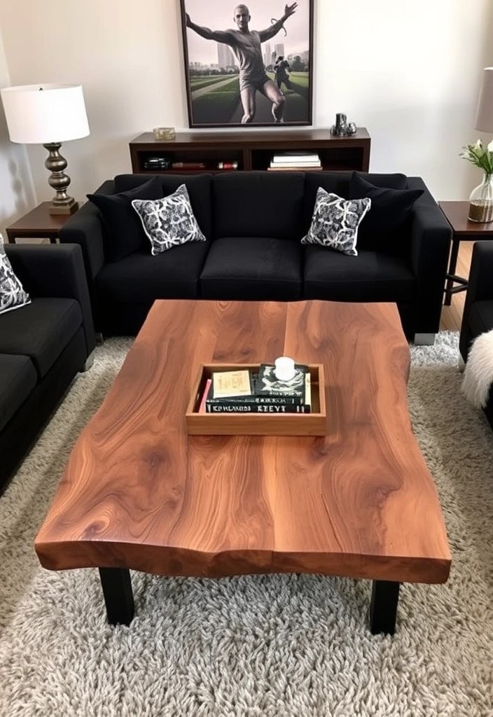 15 Dark Living Room Decor Ideas That'll Make You Want to Curl Up with a Book! - 8. Choose a Statement Coffee Table